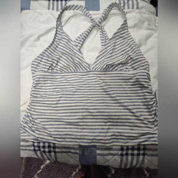 Freshwater Other - Striped Blue and White Tankini Top